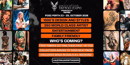 Australian Tattoo Expo Perth | 1,000 Tattoo Designs | HUGE Give-aways