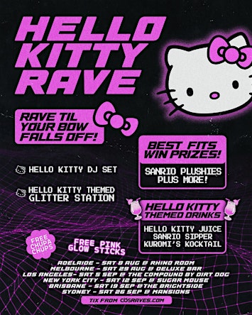 HELLO KITTY RAVE ADELAIDE