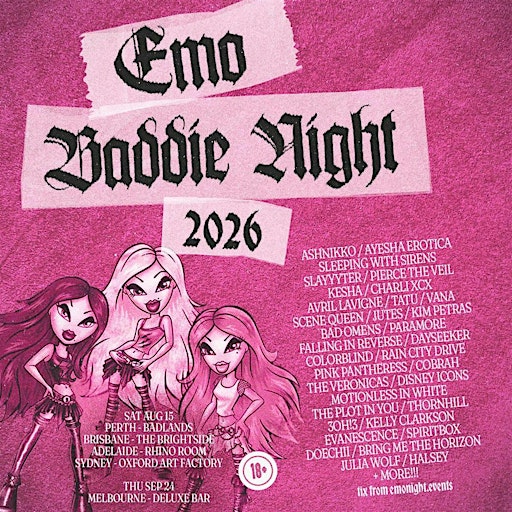 EMO BADDIE NIGHT ADELAIDE